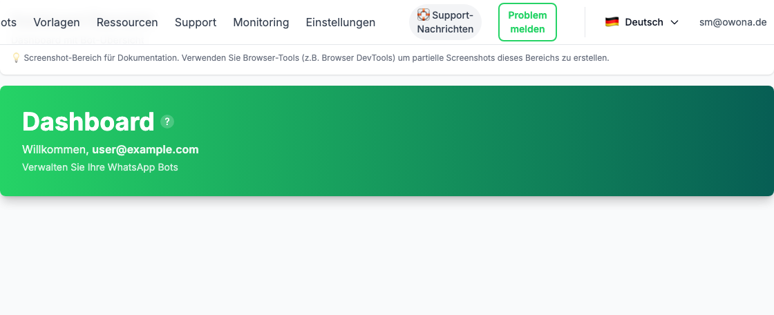 Dashboard Übersicht