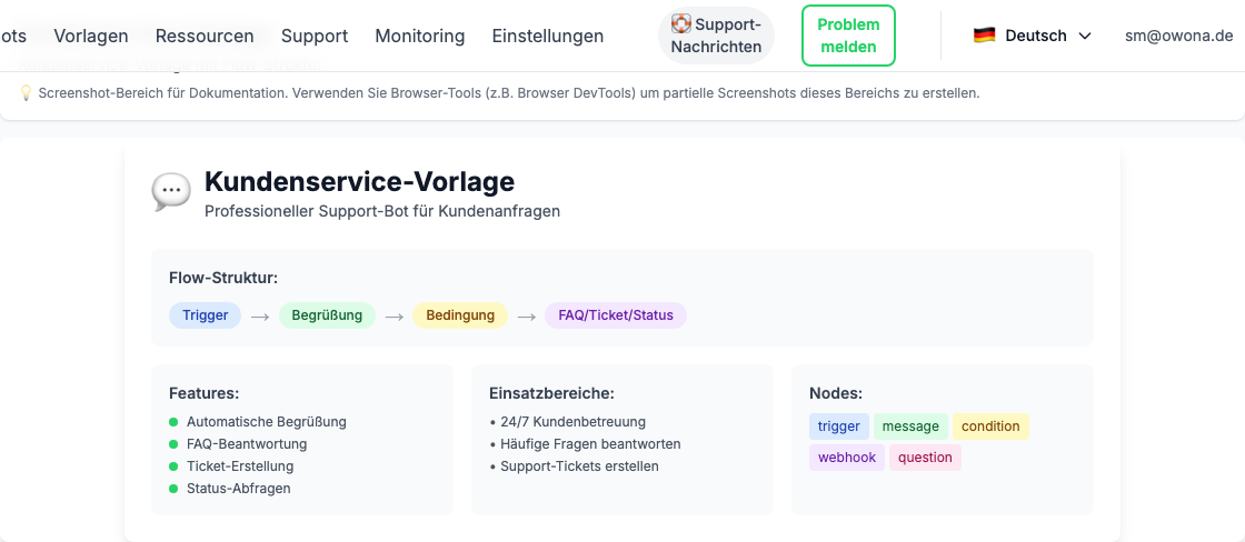 Kundenservice-Vorlage